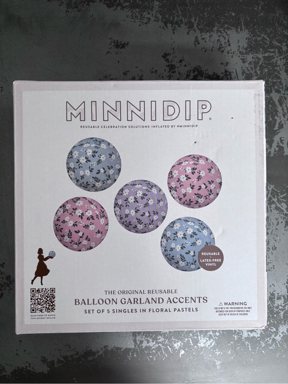 MINNIDIP Floral Pastel Balloon Garland Accents - Pink, Blue, Purple